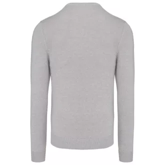   Férfi V-nyakú keskeny szabású pulóver, Kariban KA965, Grey Melange-S