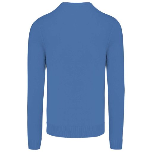 Férfi V-nyakú keskeny szabású pulóver, Kariban KA965, Light Royal Blue-M