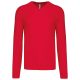 Férfi V-nyakú keskeny szabású pulóver, Kariban KA965, Red-2XL
