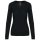 Női V-nyakú testhezálló pulóver, Kariban KA966, Black-3XL