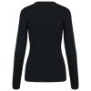 Női V-nyakú testhezálló pulóver, Kariban KA966, Black-M