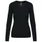 Női V-nyakú testhezálló pulóver, Kariban KA966, Black-S