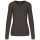 Női V-nyakú testhezálló pulóver, Kariban KA966, Dark Grey-S