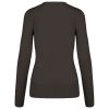 Női V-nyakú testhezálló pulóver, Kariban KA966, Dark Grey-S