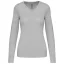 Női V-nyakú testhezálló pulóver, Kariban KA966, Grey Melange-XL