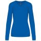 Női V-nyakú testhezálló pulóver, Kariban KA966, Light Royal Blue-L