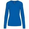 Női V-nyakú testhezálló pulóver, Kariban KA966, Light Royal Blue-S