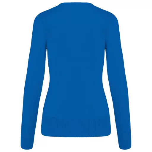 Női V-nyakú testhezálló pulóver, Kariban KA966, Light Royal Blue-S