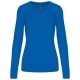 Női V-nyakú testhezálló pulóver, Kariban KA966, Light Royal Blue-XL