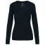 Női V-nyakú testhezálló pulóver, Kariban KA966, Navy-3XL