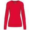 Női V-nyakú testhezálló pulóver, Kariban KA966, Red-S