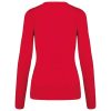 Női V-nyakú testhezálló pulóver, Kariban KA966, Red-S