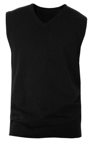 Férfi divatos V-nyakú keskeny szabású mellény, Kariban KA969, Black-S