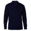 Férfi galléros 1/4 cipzáros keskeny szabású pulóver, Kariban KA970, Navy-S