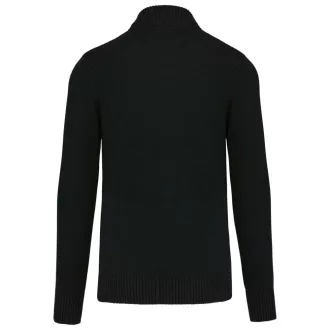   Férfi cipzáros vastag pamut kardigán, Kariban KA971, Black-S