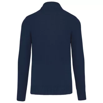   Férfi cipzáros vastag pamut kardigán, Kariban KA971, Navy-4XL