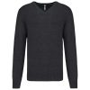 Férfi prémium V-nyakú pulóver, Kariban KA982, Black Heather-XS