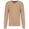 Férfi prémium V-nyakú pulóver, Kariban KA982, Camel Heather-XL