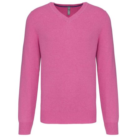 Férfi prémium V-nyakú pulóver, Kariban KA982, Candy Pink Heather-XL