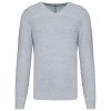 Férfi prémium V-nyakú pulóver, Kariban KA982, Light Grey Heather-3XL