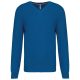 Férfi prémium V-nyakú pulóver, Kariban KA982, Mykonos Blue Heather-3XL