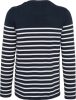 Férfi vállon gombolós csíkos pulóver, Kariban KA989, Striped Navy/Off White-S