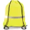 KI0109 poliészter tornazsák-hátizsák vényvisszaverö csíkkal Kimood, Fluorescent Yellow-U