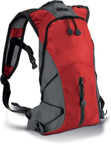 KI0111 Hydra sporthátizsák elől cipzáras zsebbel Kimood, Red/Dark Grey-U