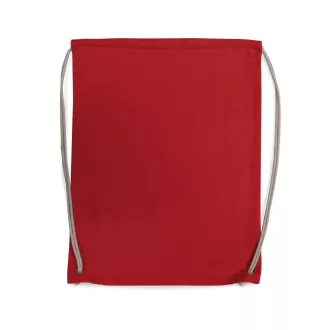   KI0125 pamut tornazsák-hátizsák fehér zsinórral Kimood, Red-U
