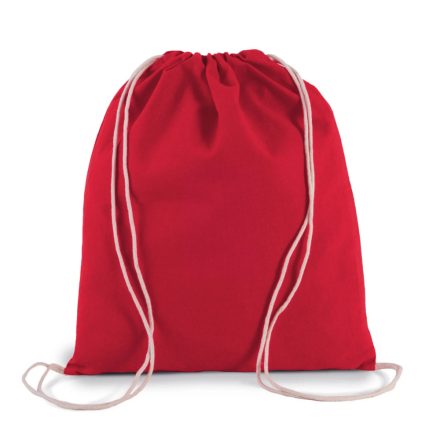 KI0147 kisméretű tornazsák-hátizsák organikus pamutból Kimood, Hibiscus Red-U