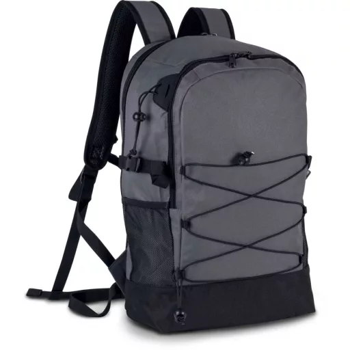 KI0152 több funkciós hátizsák két rekesszel és zsebekkel Kimood, Full Grey/Black-U