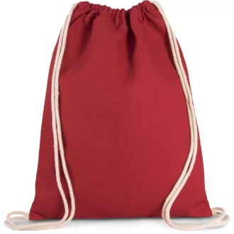   KI0154 zsinóros pamut tornazsák-hátizsák Kimood, Cherry Red-U