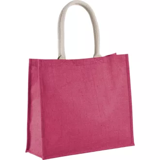   KI0219 juta strandtáska vagy bevásárlótáska, pamut fülekkel Kimood, Fuchsia-U