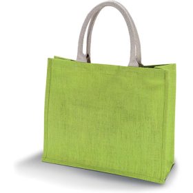   KI0219 juta strandtáska vagy bevásárlótáska, pamut fülekkel Kimood, Lime Green-U