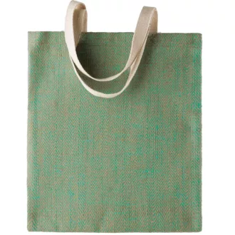   KI0226 festett juta táska pamut fülekkel Kimood, Natural/Water Green-U