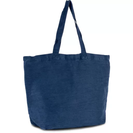 KI0231 nagy juta táska hosszú füllel és pamut béléssel Kimood, Washed Midnight Blue-U