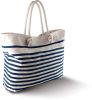 KI0242 nagy csíkos strandtáska pamutvászonból Kimood, Natural/Navy-U