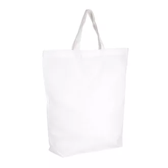   KI0247 rövid fülü pamut bevásárlótáska Kimood, White-U