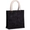 KI0272 kisméretű jutavászon bevásárlótáska Kimood, Black/Silver-U