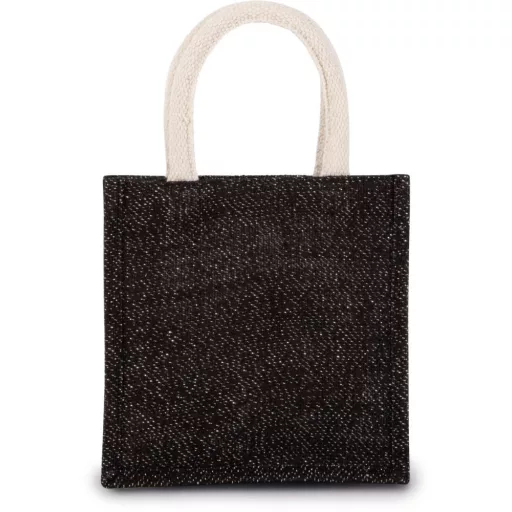KI0272 kisméretű jutavászon bevásárlótáska Kimood, Black/Silver-U