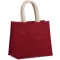 KI0273 közepes méretű juta táska pamut füllel Kimood, Cherry Red/Gold-U