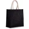 KI0274 juta táska pamut fülekkel Kimood, Black/Silver-U