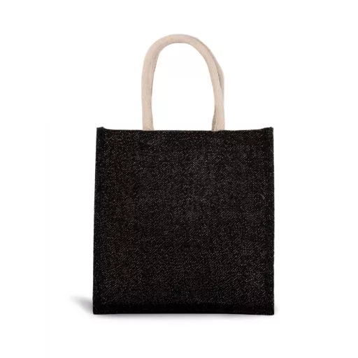KI0274 juta táska pamut fülekkel Kimood, Black/Silver-U