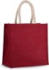 KI0274 juta táska pamut fülekkel Kimood, Cherry Red/Gold-U