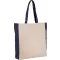 KI0275 kétszínű vászon bevásárlótáska Kimood, Natural/Navy-U