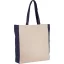 KI0275 kétszínű vászon bevásárlótáska Kimood, Natural/Navy-U