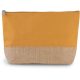 KI0276 nagy cipzáras piperetasak pamut és juta anyagból Kimood, Cumin Yellow/Natural-U