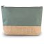 KI0276 nagy cipzáras piperetasak pamut és juta anyagból Kimood, Dusty Light Green/Natural-U