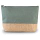KI0276 nagy cipzáras piperetasak pamut és juta anyagból Kimood, Dusty Light Green/Natural-U