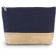 KI0276 nagy cipzáras piperetasak pamut és juta anyagból Kimood, Navy/Natural White-U
